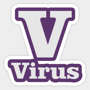 V For Virus Phonetic Alphabet in Pandemic Sticker